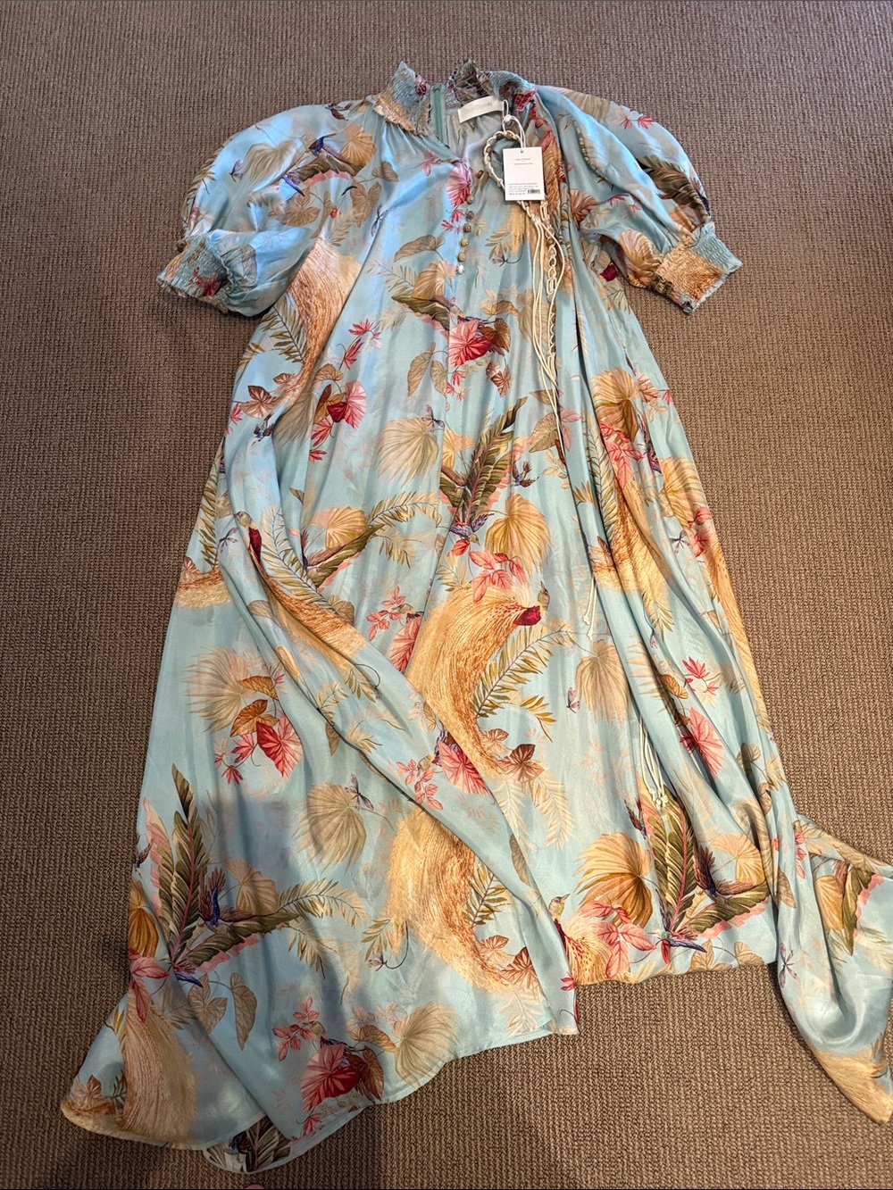 Zimmermann printed silk Floral Rope-belt Dress